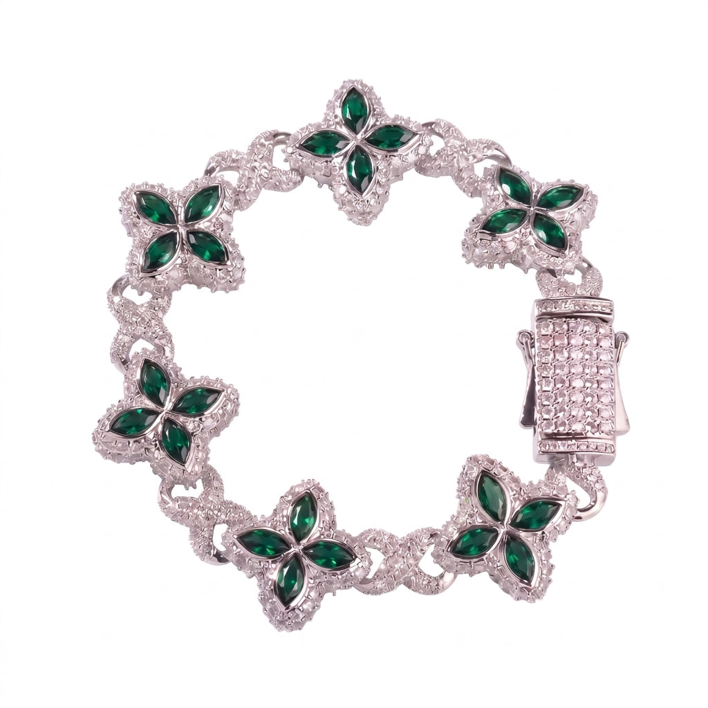 Bransoletka Flower Emerald