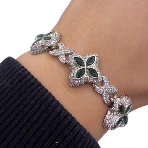 Bransoletka Flower Emerald