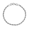 Bransoletka Rope 4mm Białe Złoto