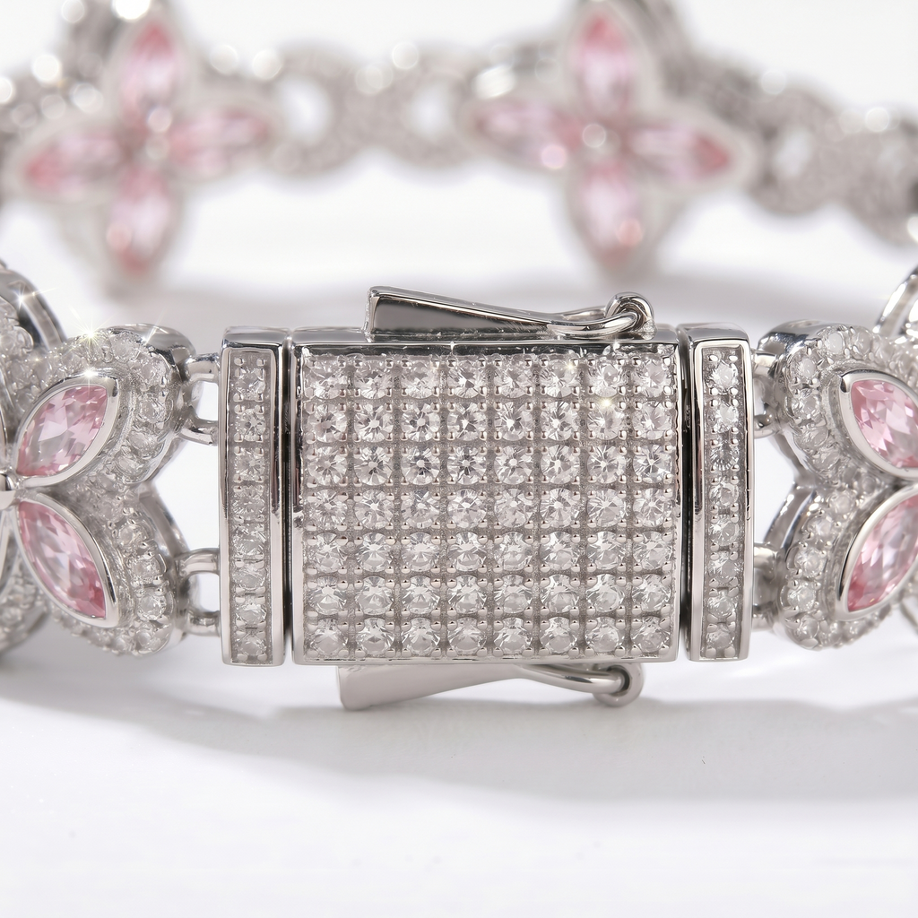 Flower Bracel Silver Rose