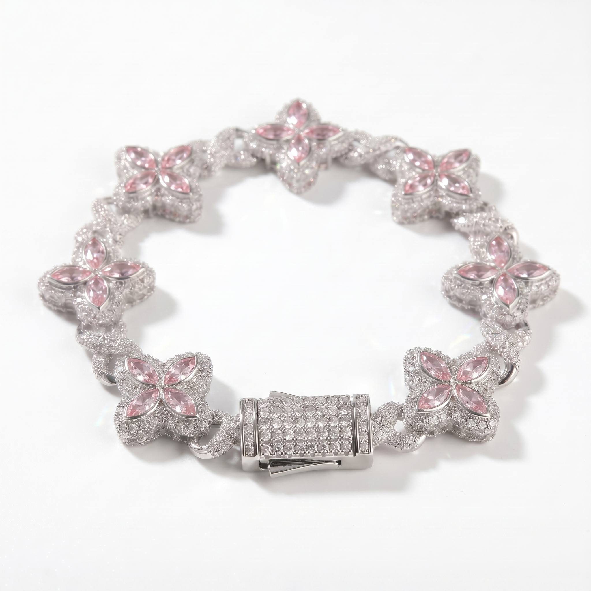 Flower Bracel Silver Rose