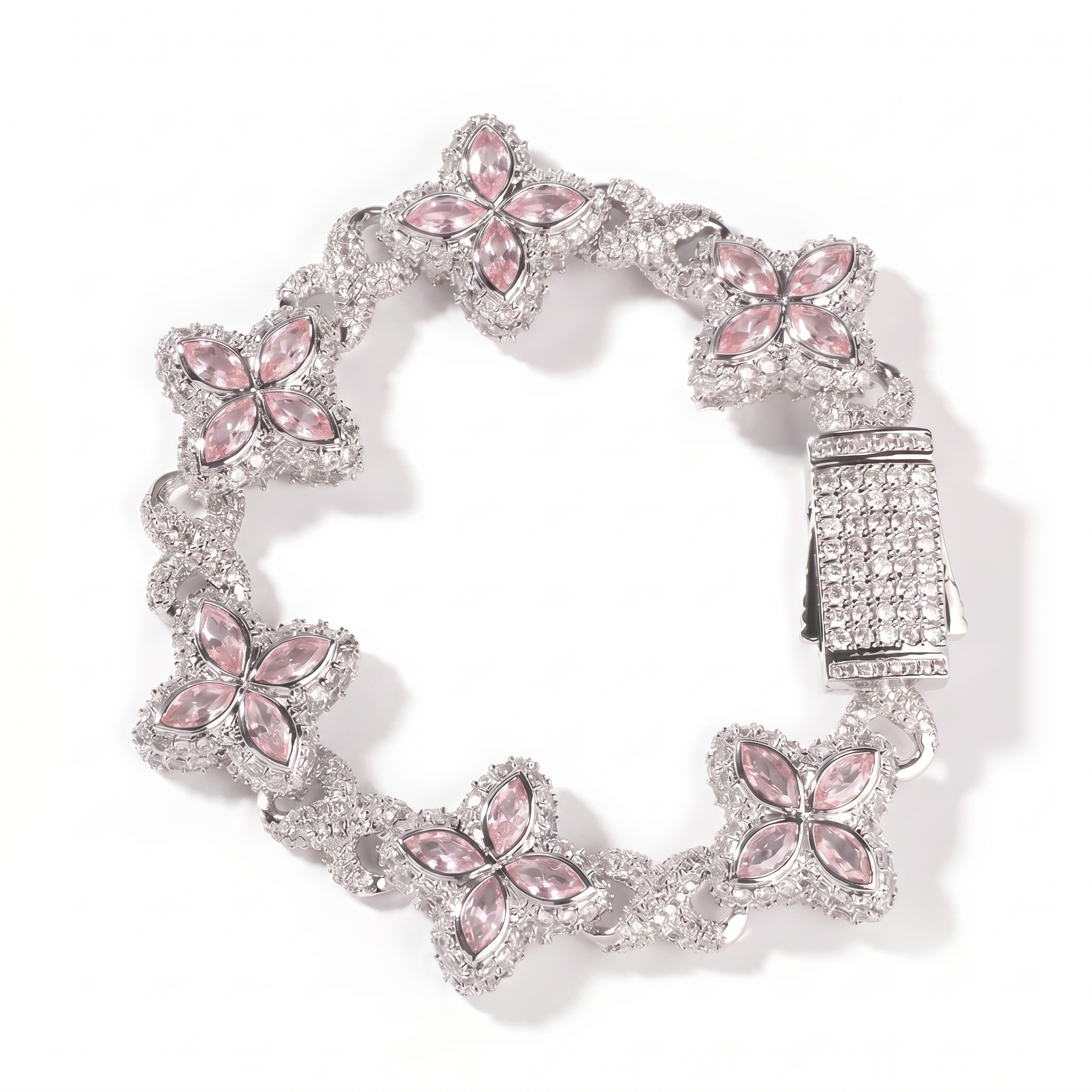 Flower Bracel Silver Rose