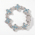Flower Bracel Silver blue